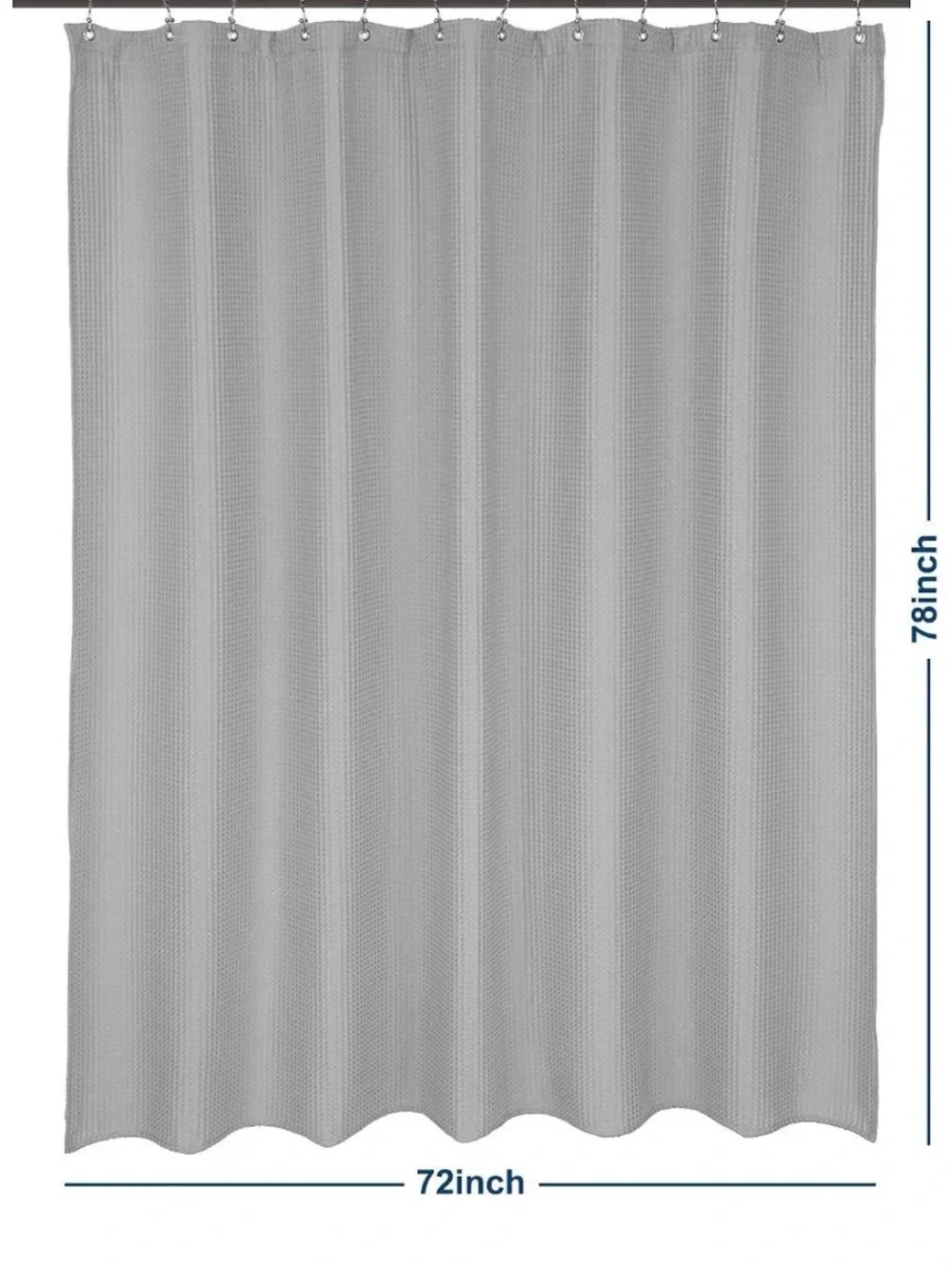 Waffle Weave Long Shower Curtain Lake Wanaka Gray 72x78
